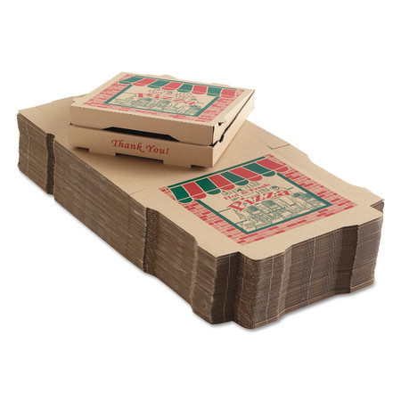 Arvco Corrugated Pizza Boxes, 12 x 12 x 1 3/4, Kraft, PK50 ARV 9124314